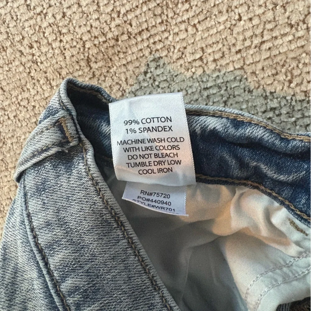 Blue Jean Shorts with Distressed Raw-Edge Hem - Picture 5 of 5